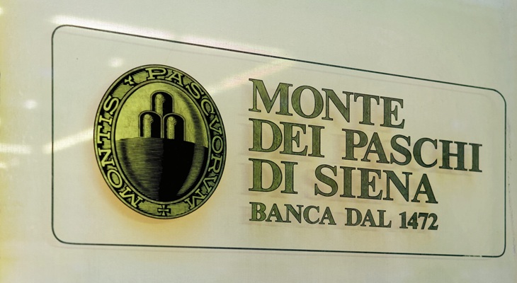 Logo di Monte dei Paschi di Siena su una filiale